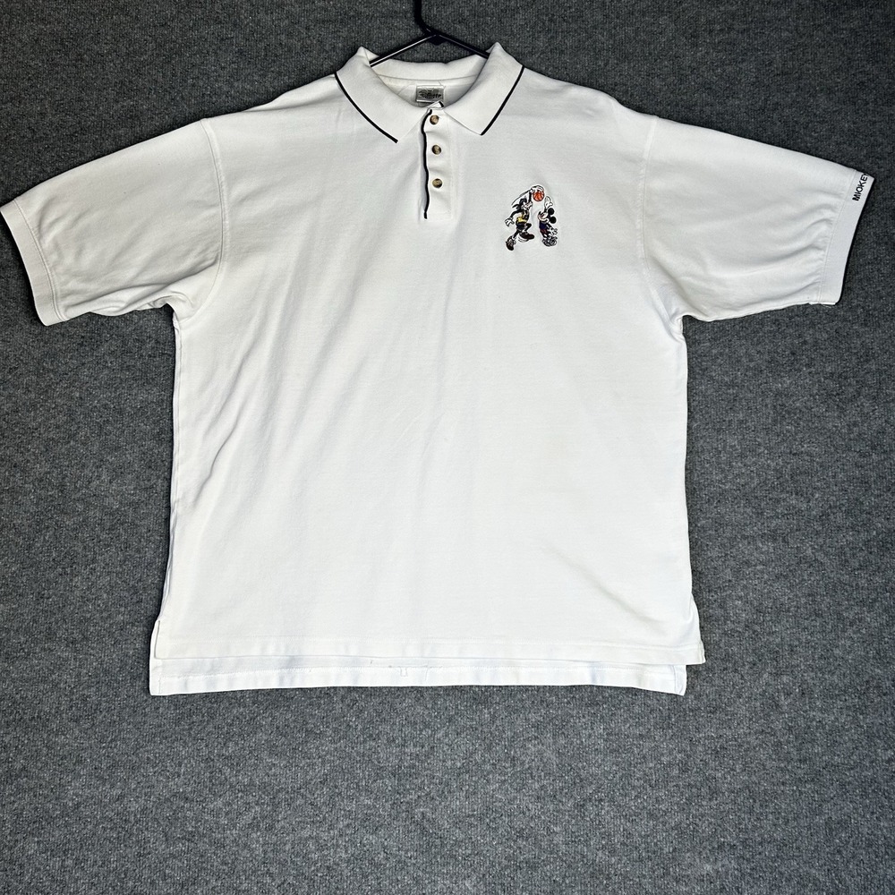 Vintage The Disney Catalog Polo Shirt Men Size 3xl Goofy Mickey Mouse Basketball